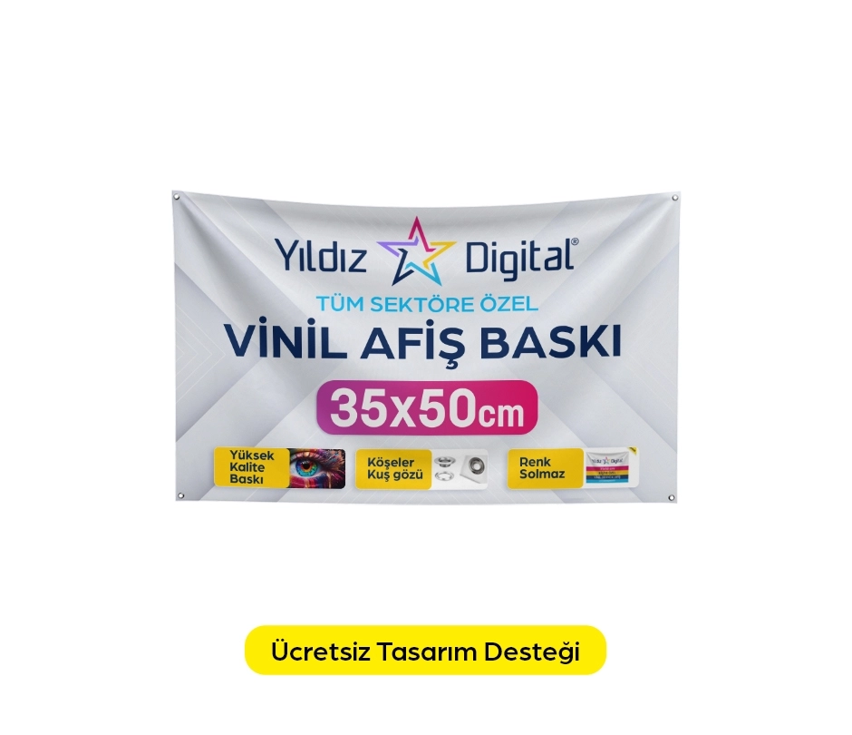 Vinil Branda Afiş Baskı 35x50 cm - 1 Adet