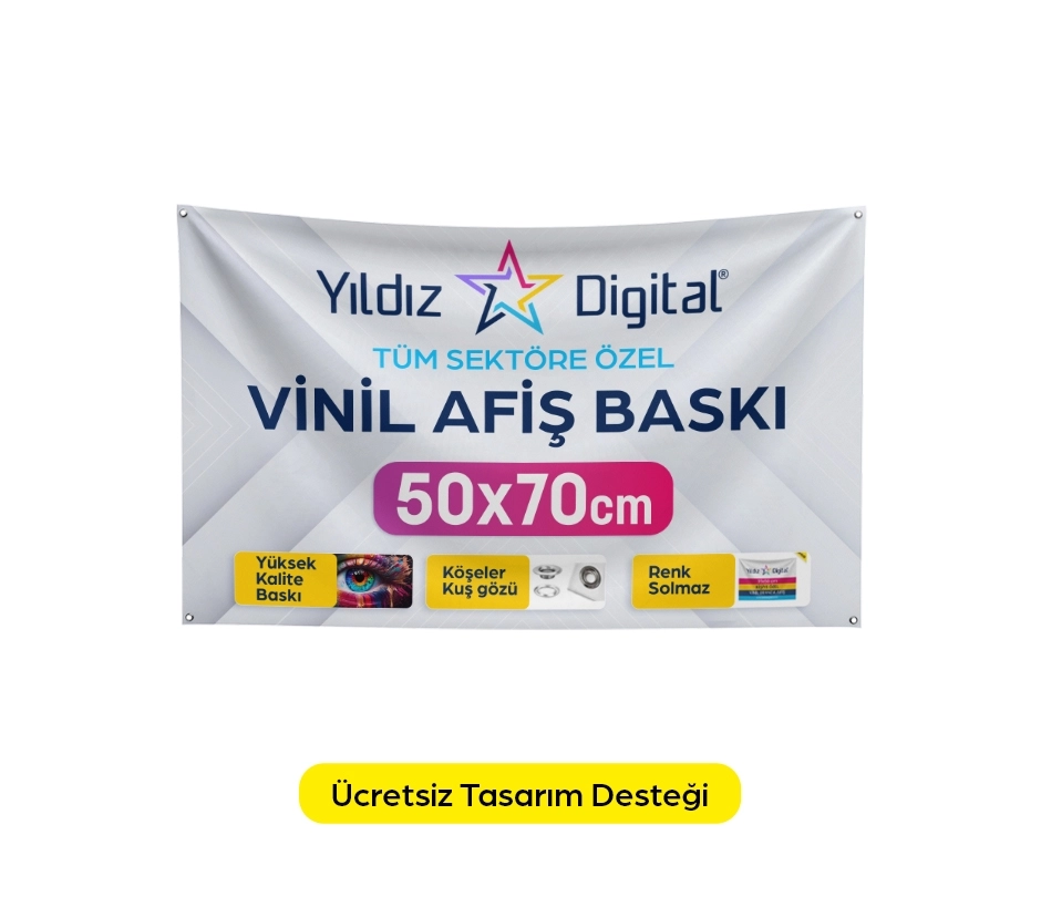 Vinil Branda Afiş Baskı 50x70 cm - 1 Adet
