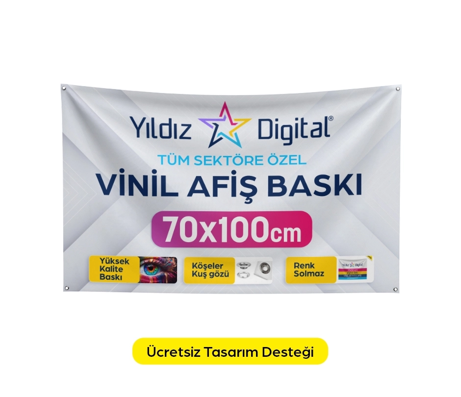 Vinil Branda Afiş Baskı 70x100 cm - 1 Adet
