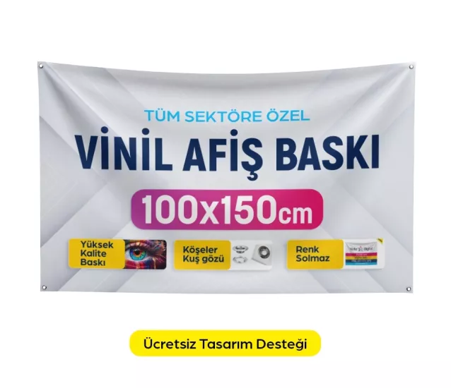 Vinil Branda Afiş Baskı 100x150 cm - 1 Adet