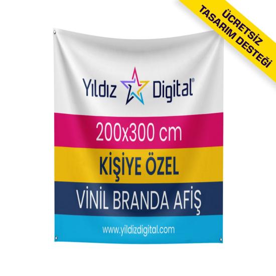 Vinil Branda Afiş Baskı 200x300 cm - 1 Adet