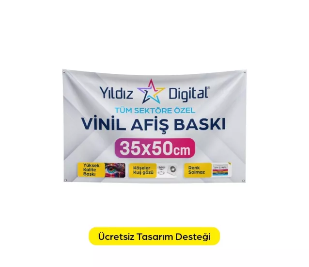 Vinil Branda Afiş Baskı 35x50 cm - 1 Adet