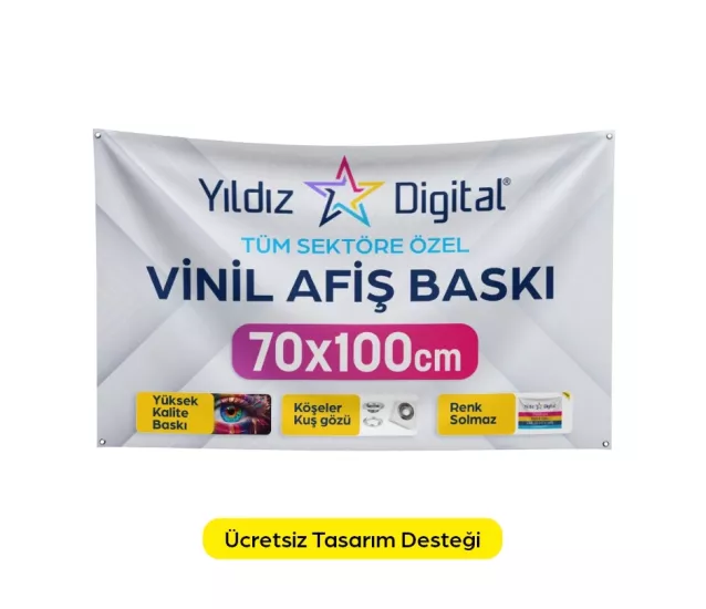Vinil Branda Afiş Baskı 70x100 cm - 1 Adet